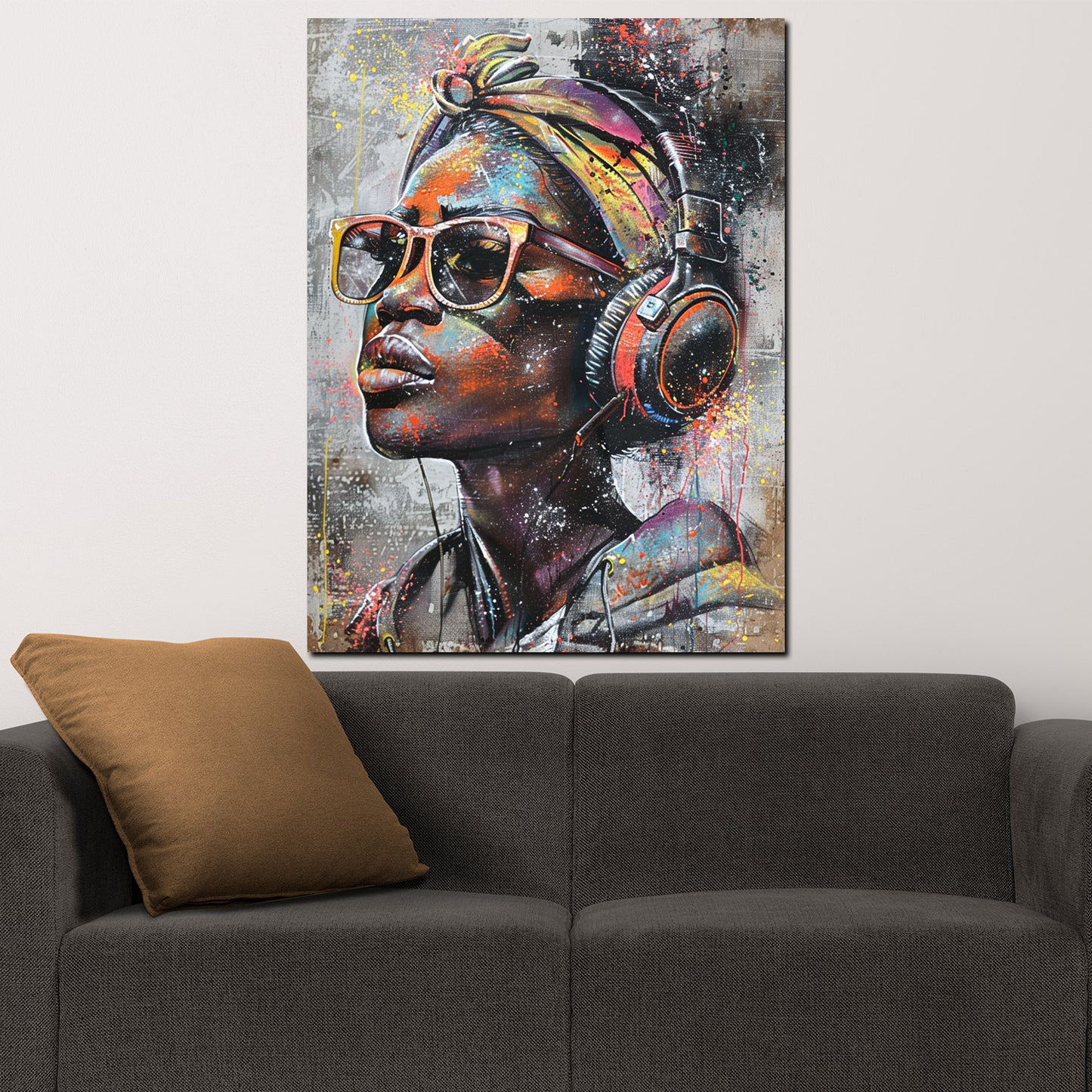 Wandbild Kunstwerk afroamerikanische Frau modern bunt