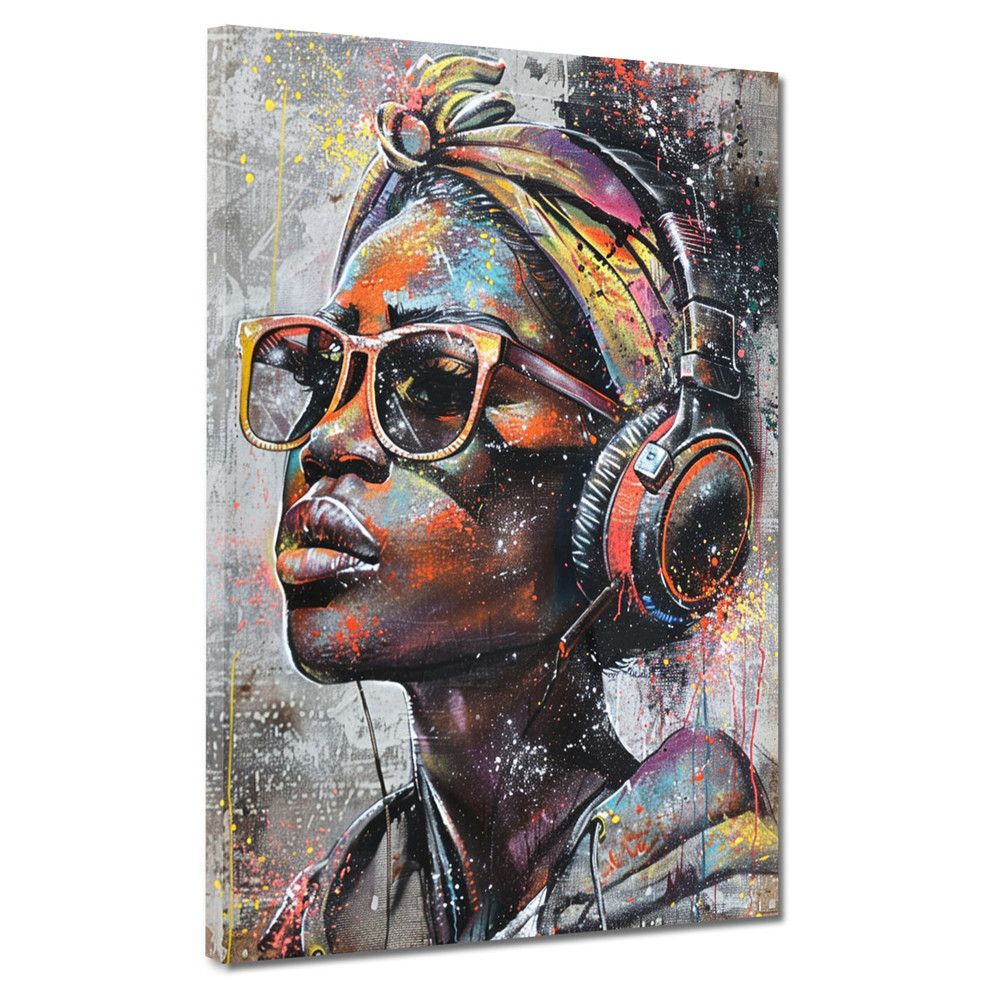 Wandbild Kunstwerk afroamerikanische Frau modern bunt