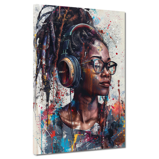 Wandbild Kunstwerk afroamerikanische Frau modern bunt