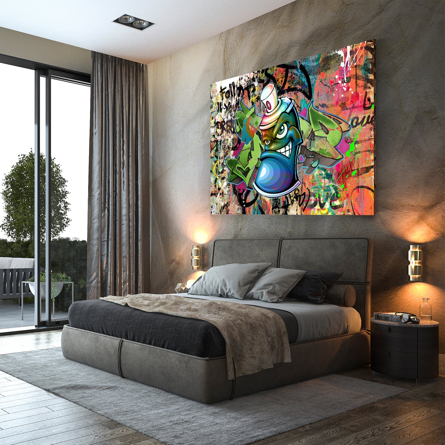 Wandbild Kunstwerk coole Spraydose Graffiti Street Art Style