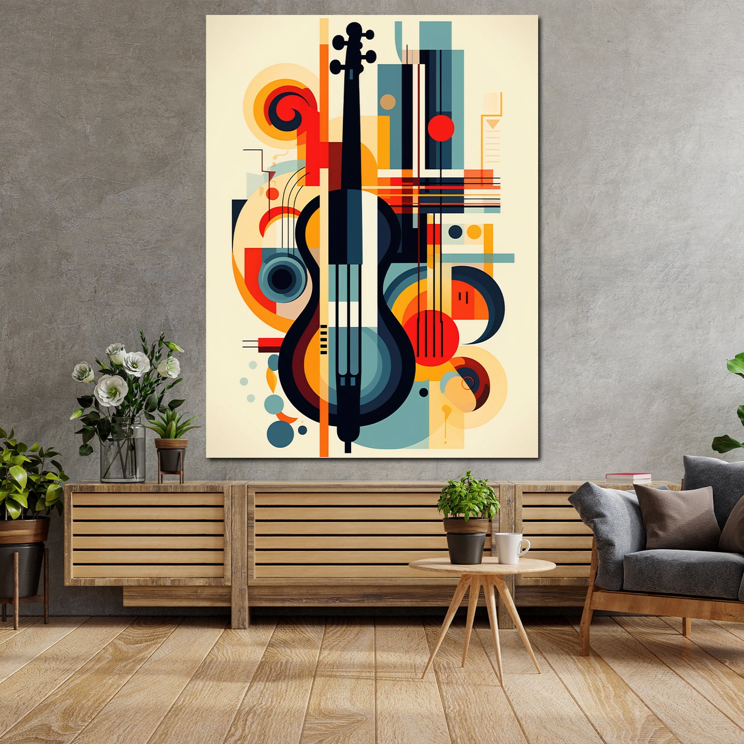 Wandbild Kunstwerk musikalisches Design Violine