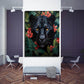 Wandbild Kunstwerk schwarzer Panther Forest Style