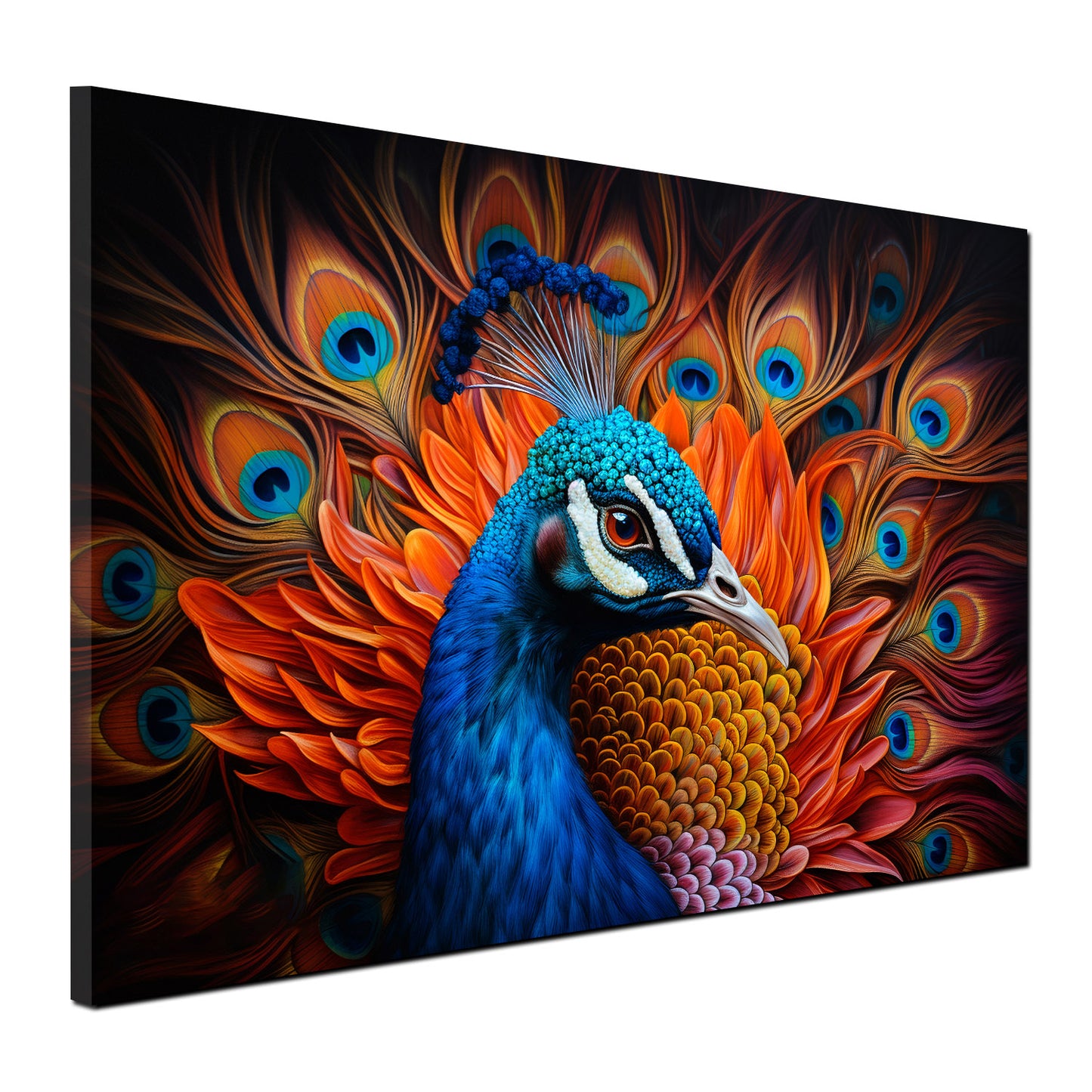 Wandbild Kunstwerk wunderschöner Pfau