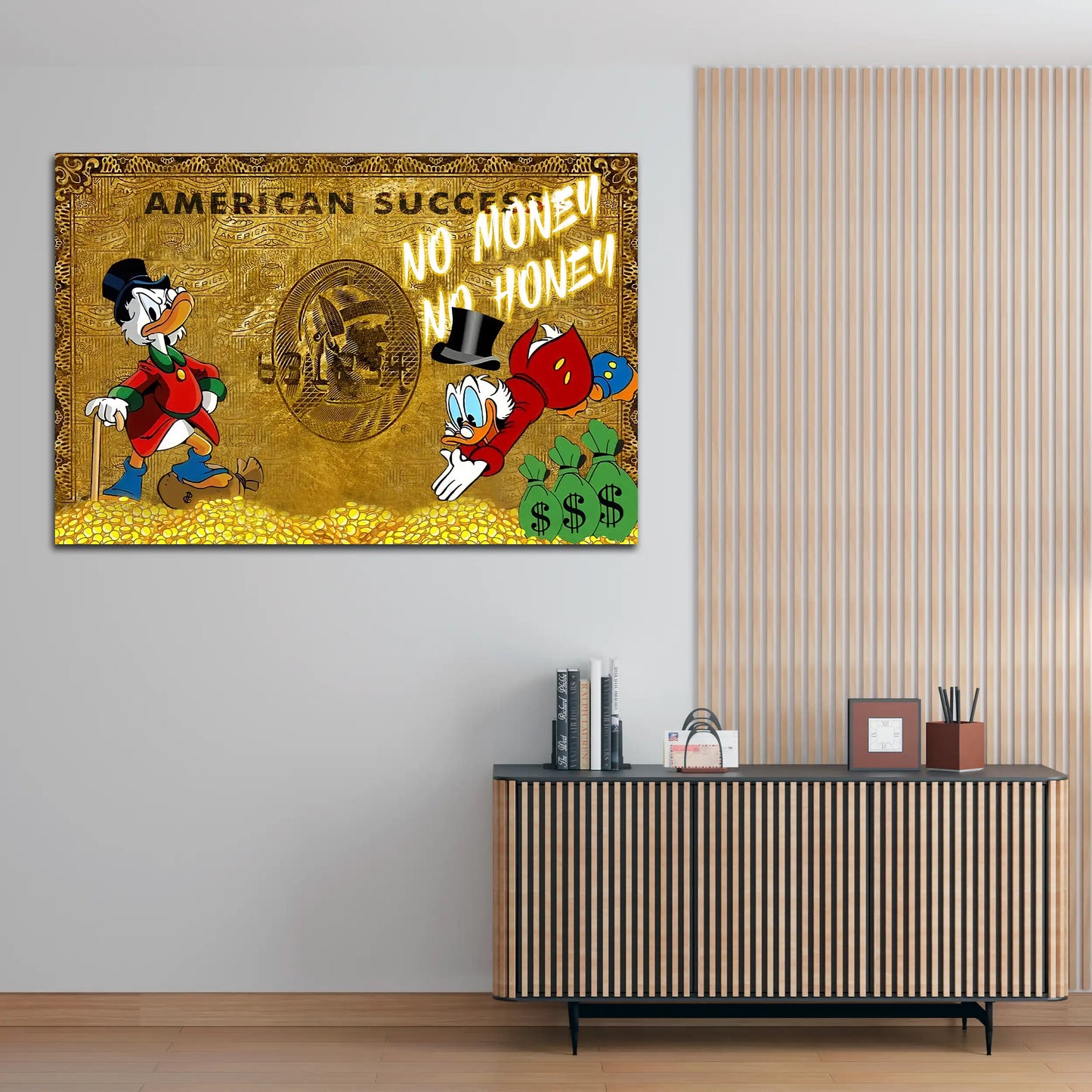 Wandbild Kunstwerk Duck Gold American Success, Comic