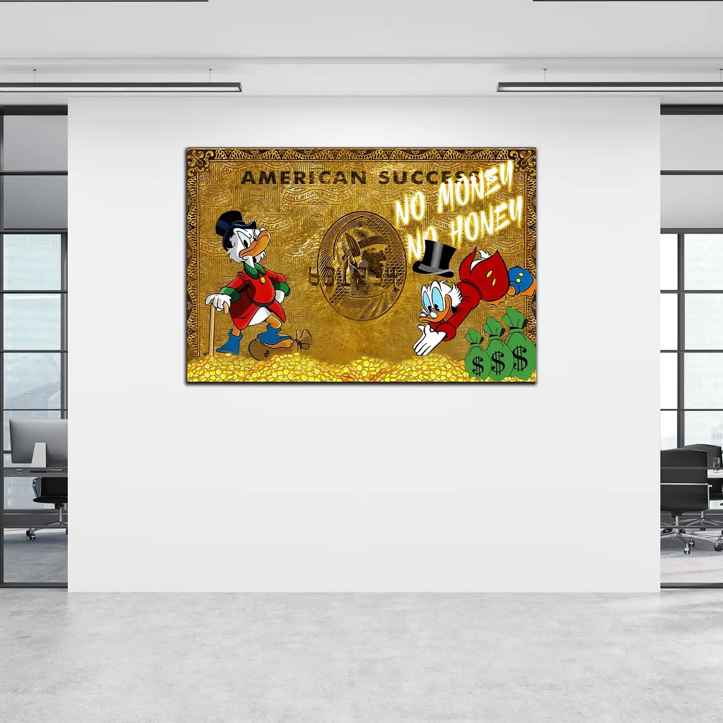 Wandbild Kunstwerk Duck Gold American Success, Comic