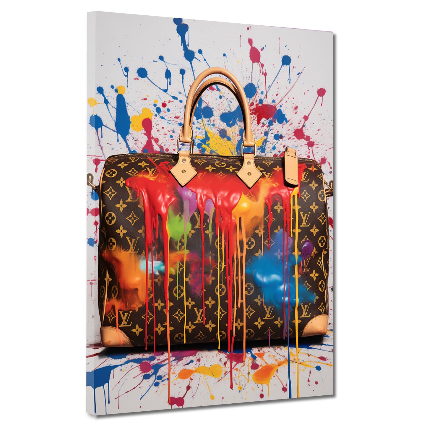 Wandbild Kunstwerk Tasche Luxus Pop Art Splash Edition