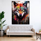 Wandbild Kunstwerk Wolf Pop Art abstrakt splatter