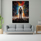 Wandbild abstraktes Kunstwerk Astronaut, Pop Art Galaxie