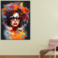 Wandbild Kunstwerk afrikanische Frau mit Locken und Sonnenbrille Colour Style