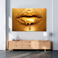 Wandbild Kunstwerk Lippen Gold Style