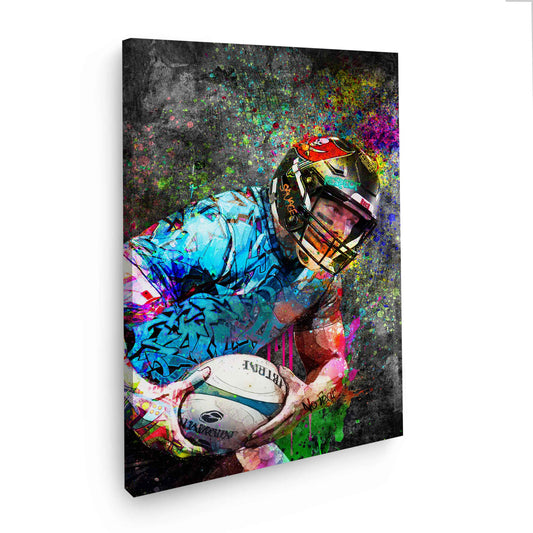 Wandbild Kunstwerk Rugby Graffiti Street Art Style