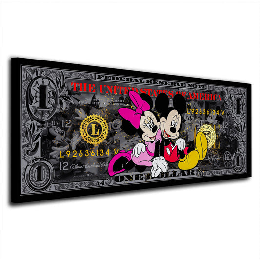 Wandbild Kunstwerk Dollar Maus Black Style, Comic