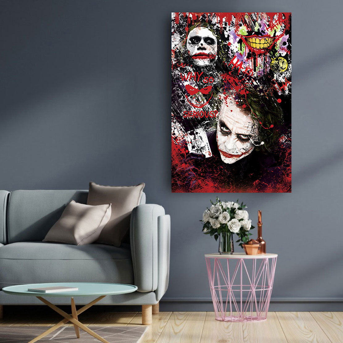 Wandbild Kunstwerk Joker Pop Art Abstract Style, Comic