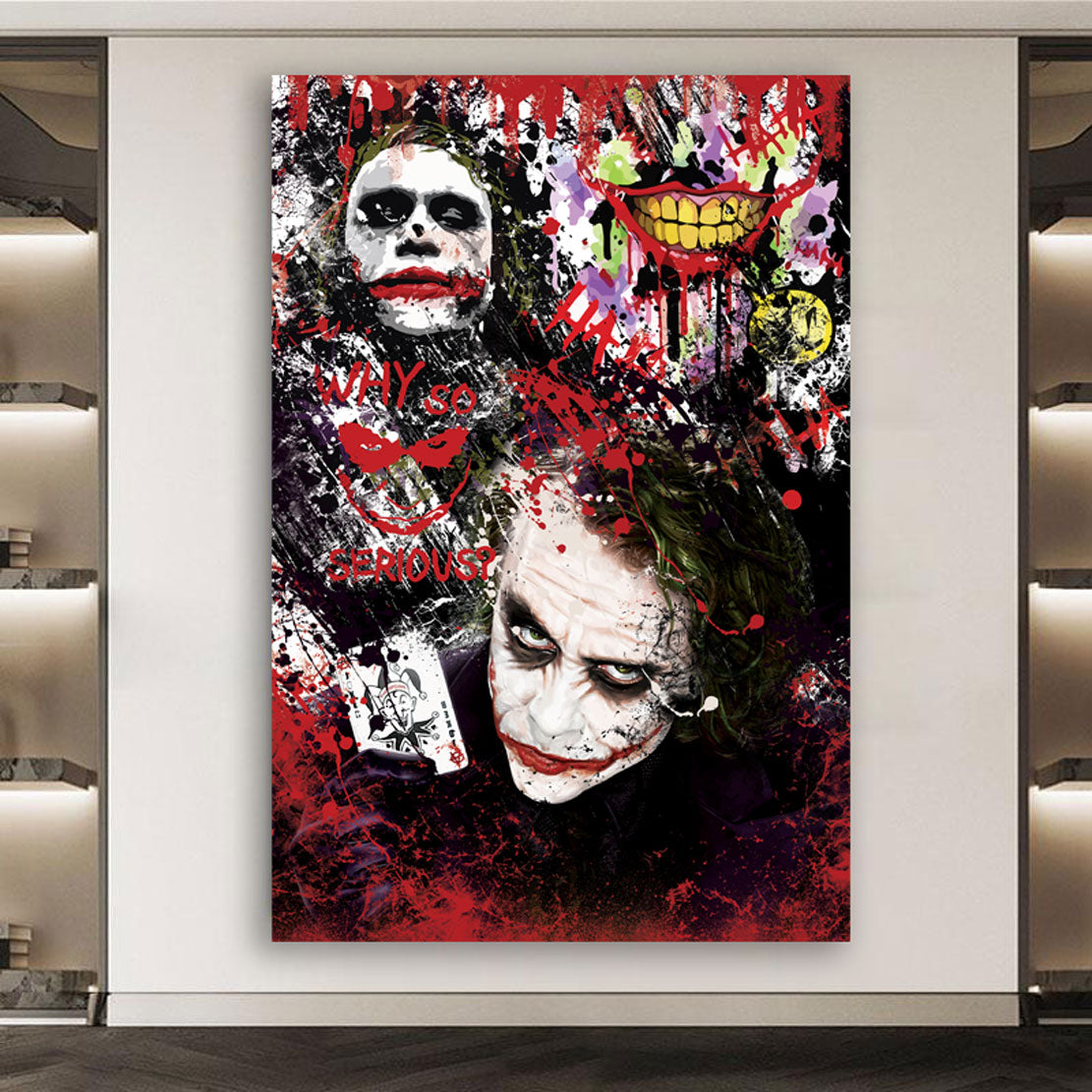 Wandbild Kunstwerk Joker Pop Art Abstract Style, Comic