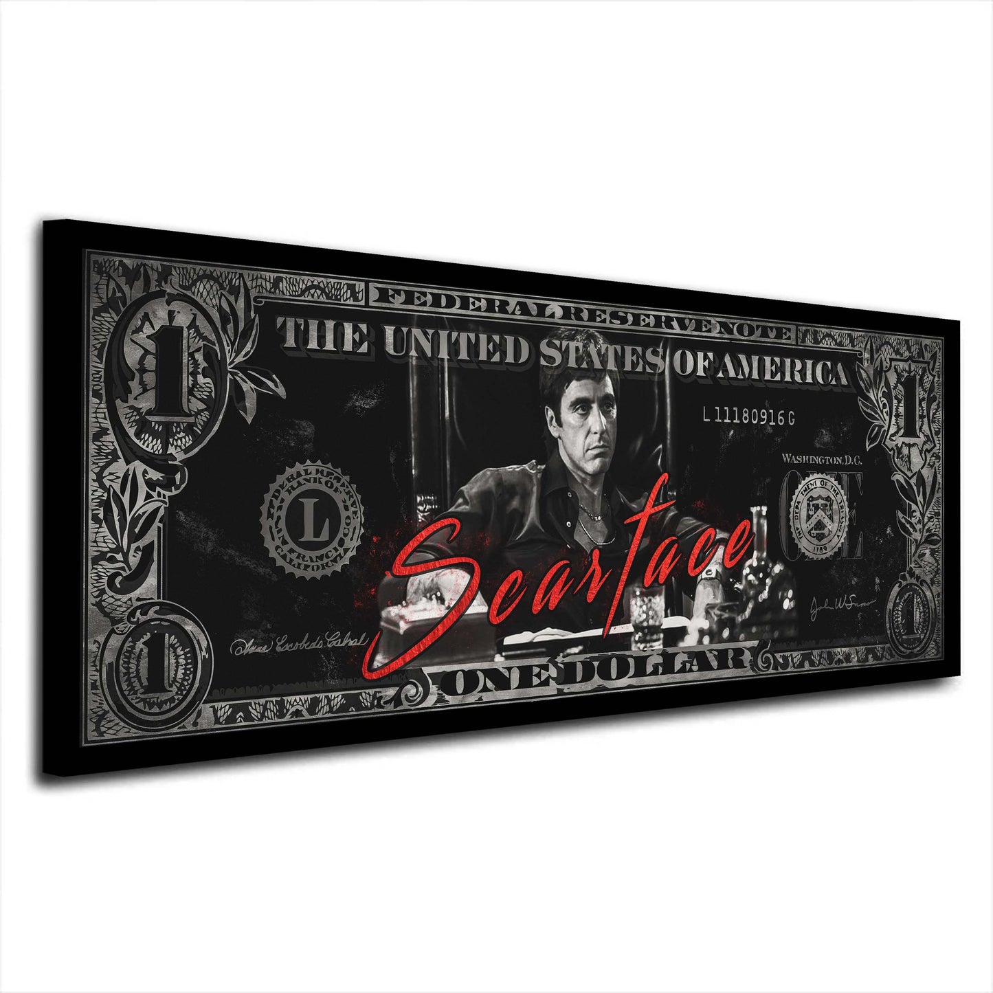 Wandbild Kunstwerk Montana Scarface Dollar, Pop Art