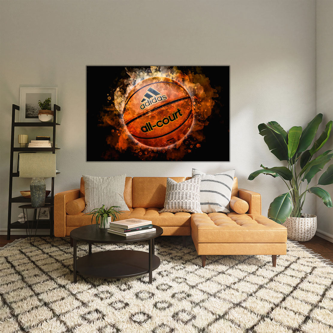 Wandbild Kunstwerk Basketball Abstract Style