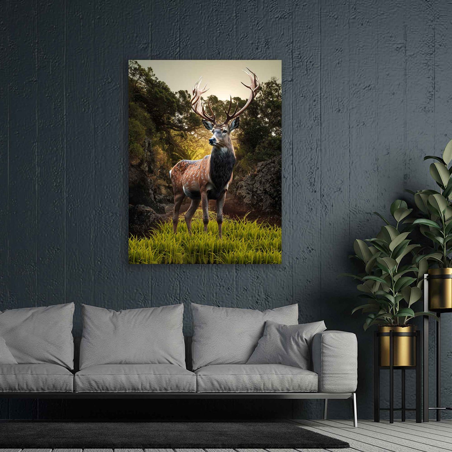 Wandbild Kunstwerk Beautiful Deer, Hirsch