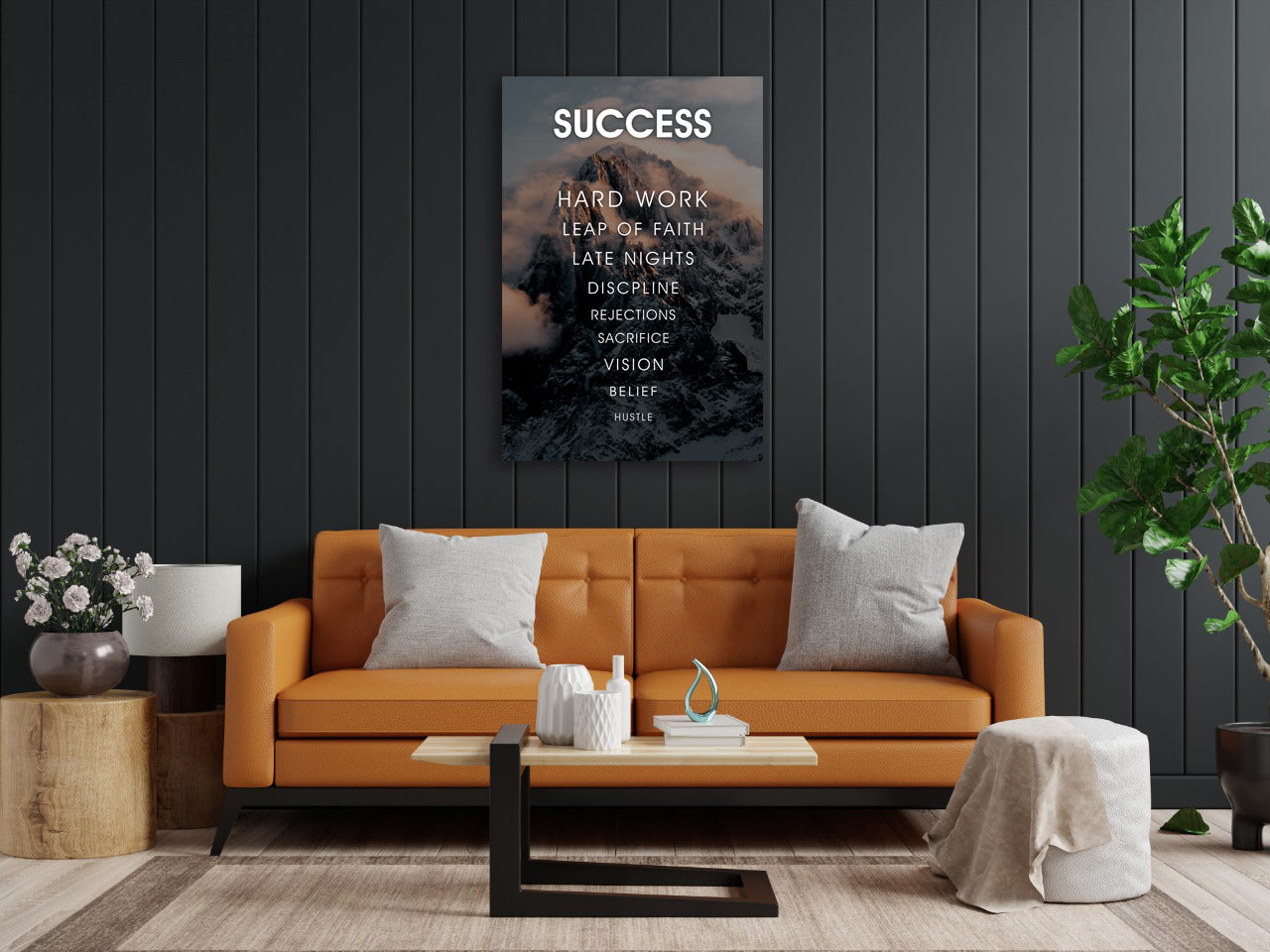 Wandbild Kunstwerk Berg Success Motivation