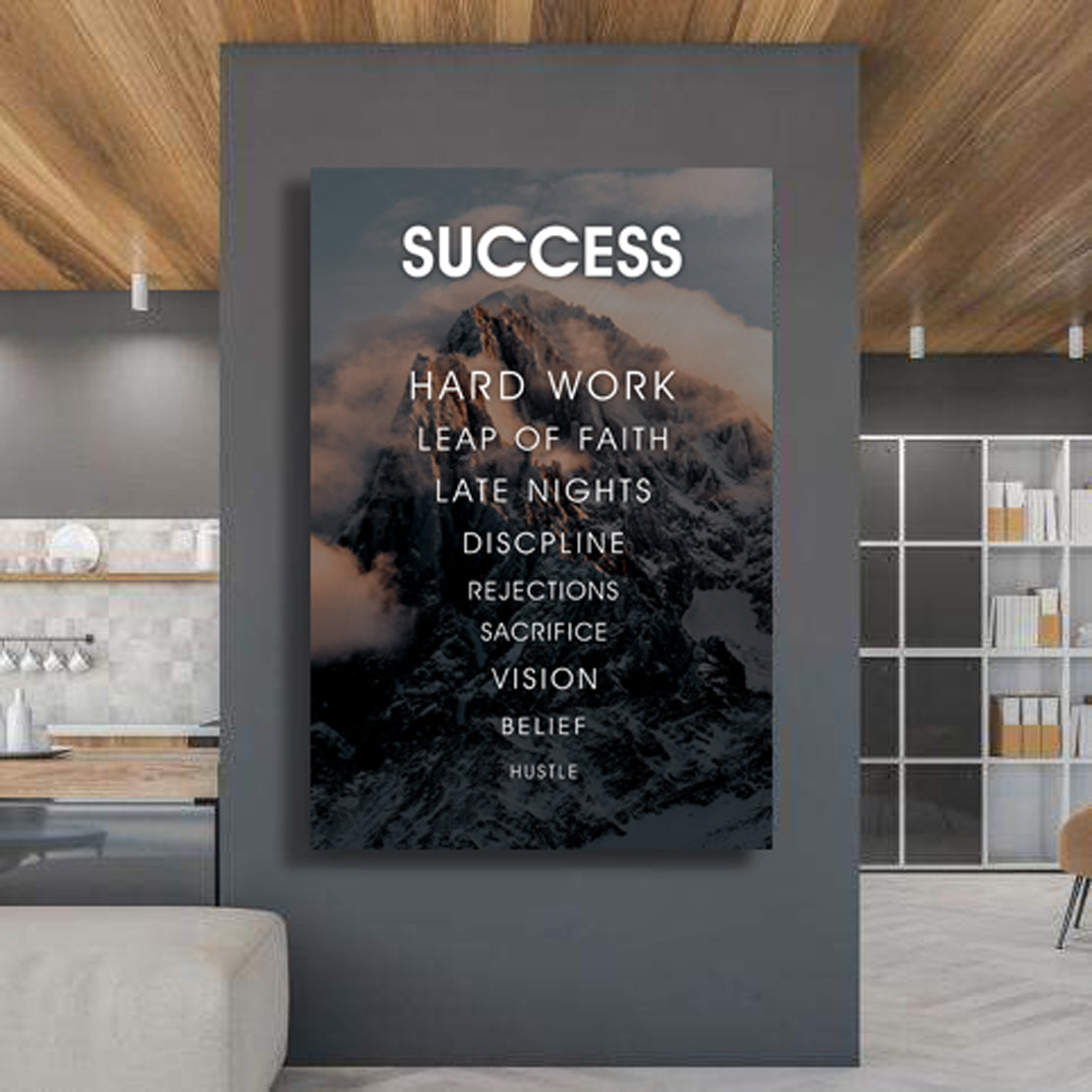 Wandbild Kunstwerk Berg Success Motivation