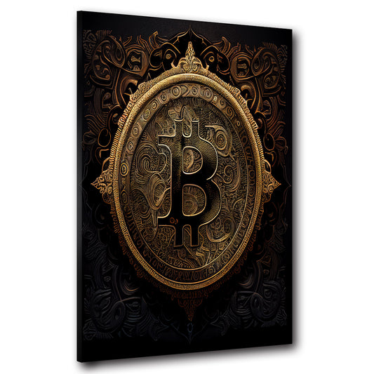 Wandbild Kunstwerk Bitcoin Gold Edition