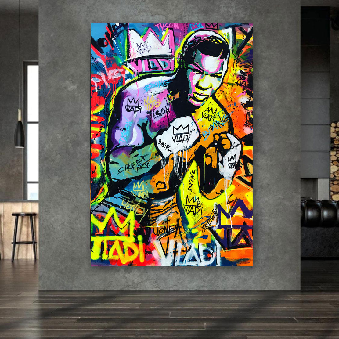 Wandbild Kunstwerk Boxer Mike Colour Banksy Art, Pop Art