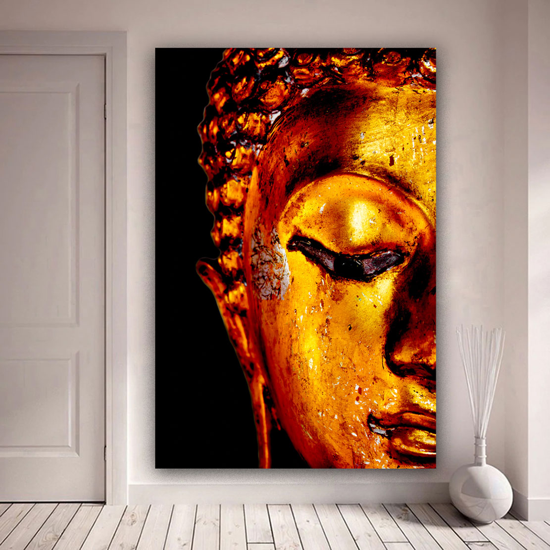 Wandbild Kunstwerk Buddha Gold Edition