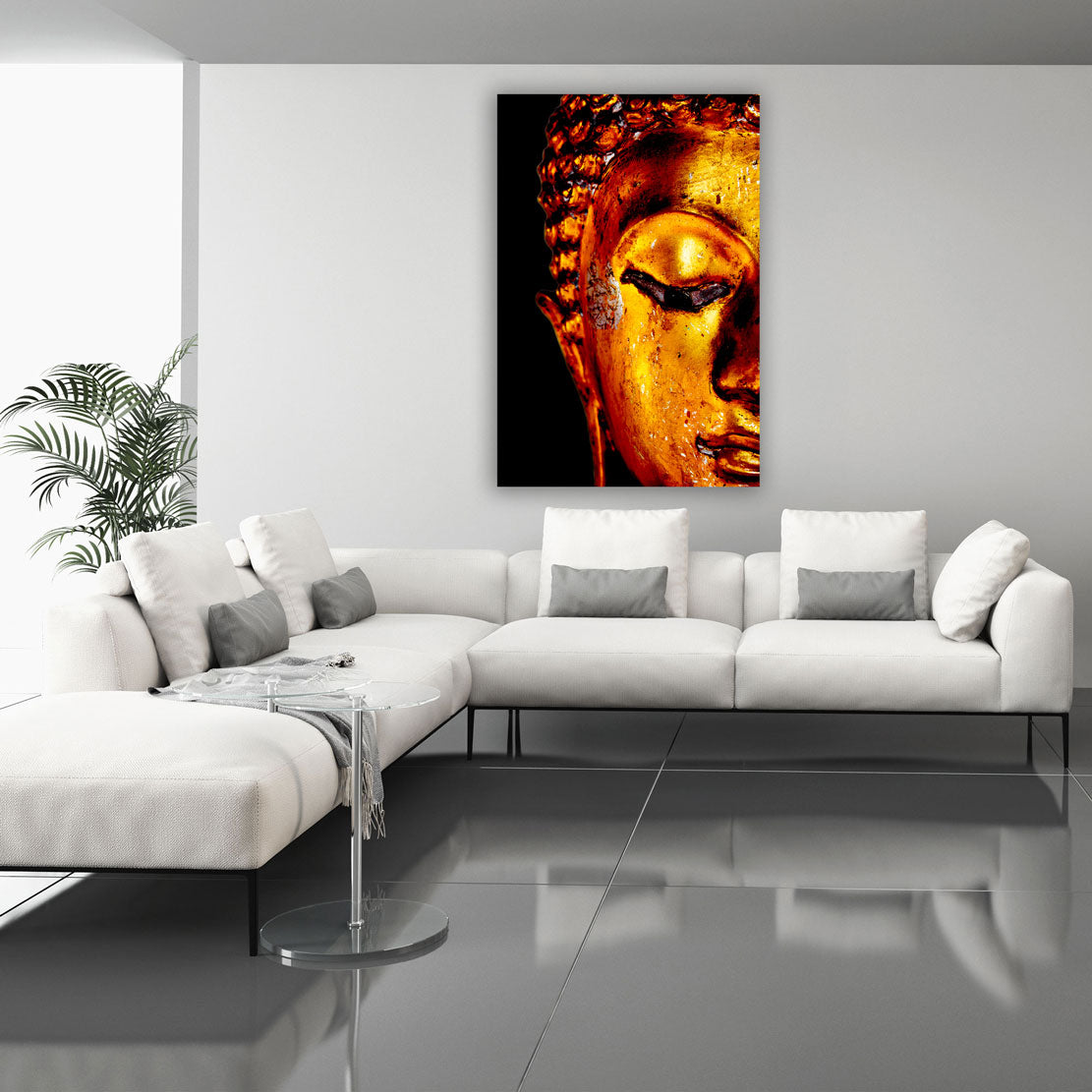 Wandbild Kunstwerk Buddha Gold Edition