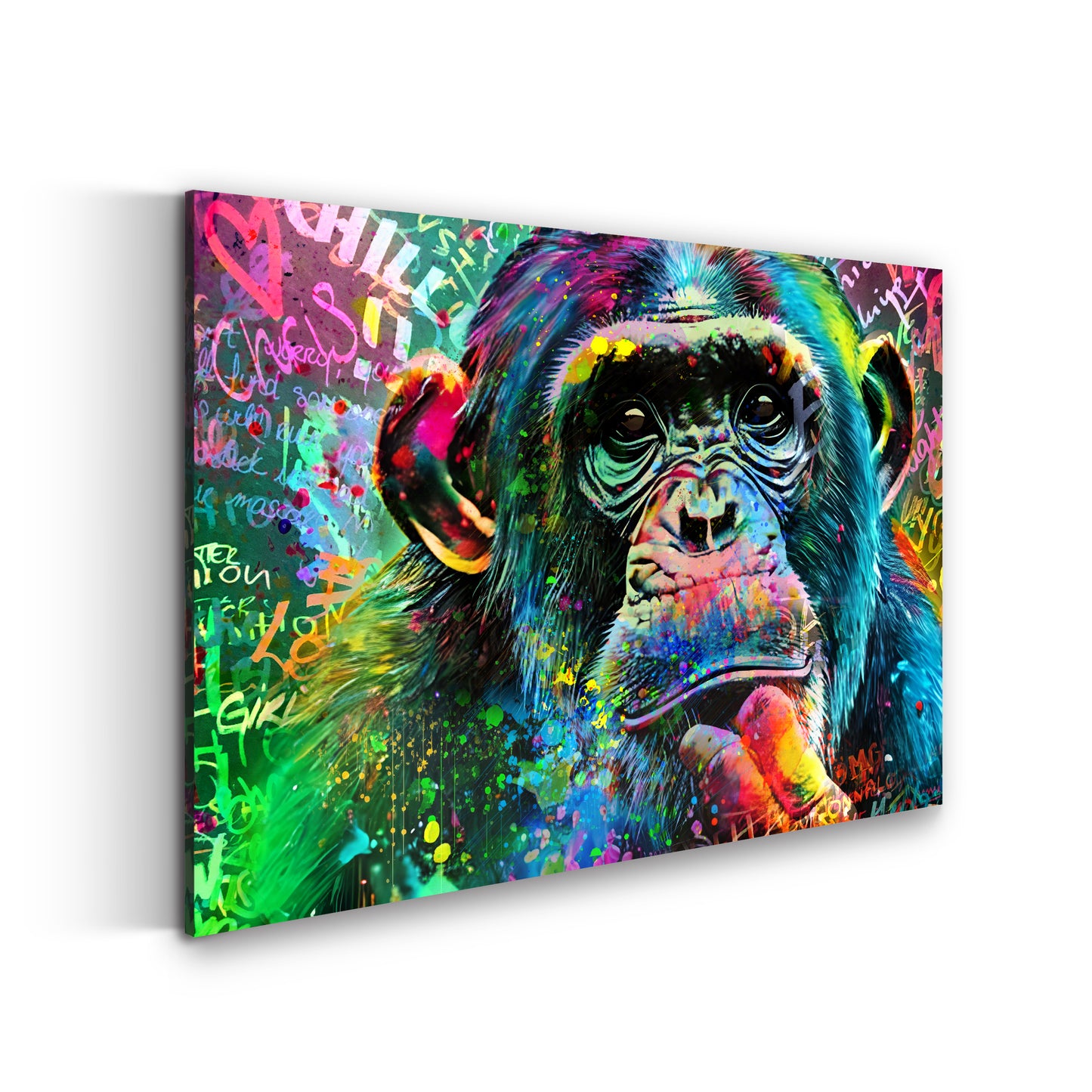 Wandbild Kunstwerk Colour Pop Art Monkey