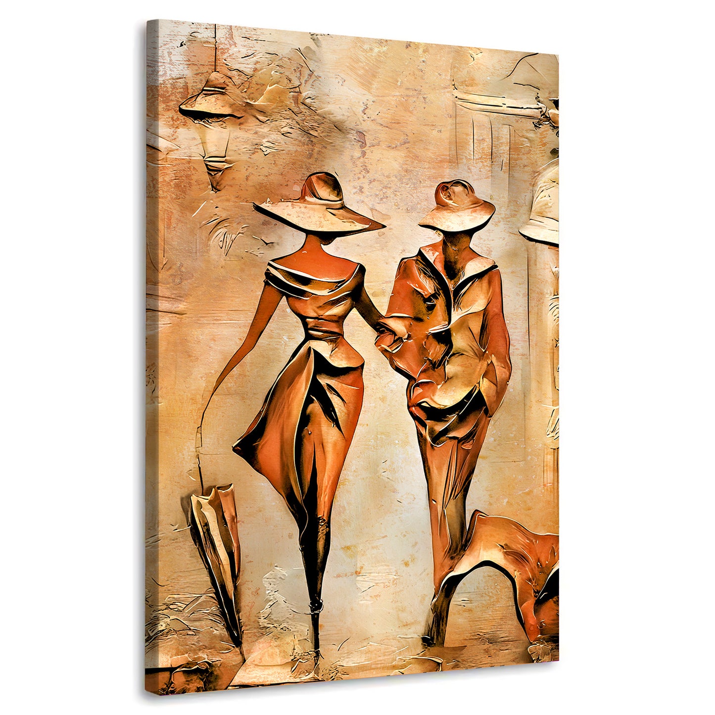 Wandbild Kunstwerk Spaziergang Couple In Love, Abstrakt