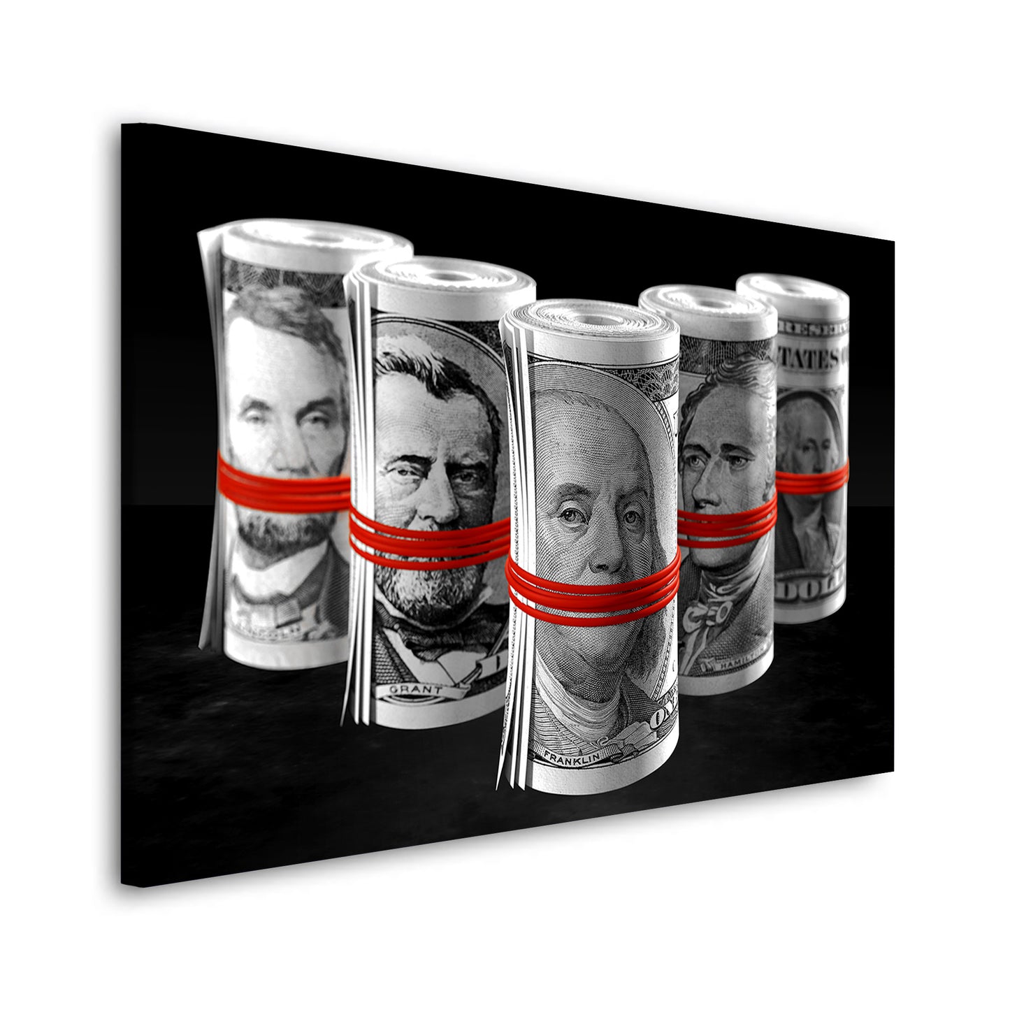 Wandbild Kunstwerk Dollar Presidents of USA Motivation