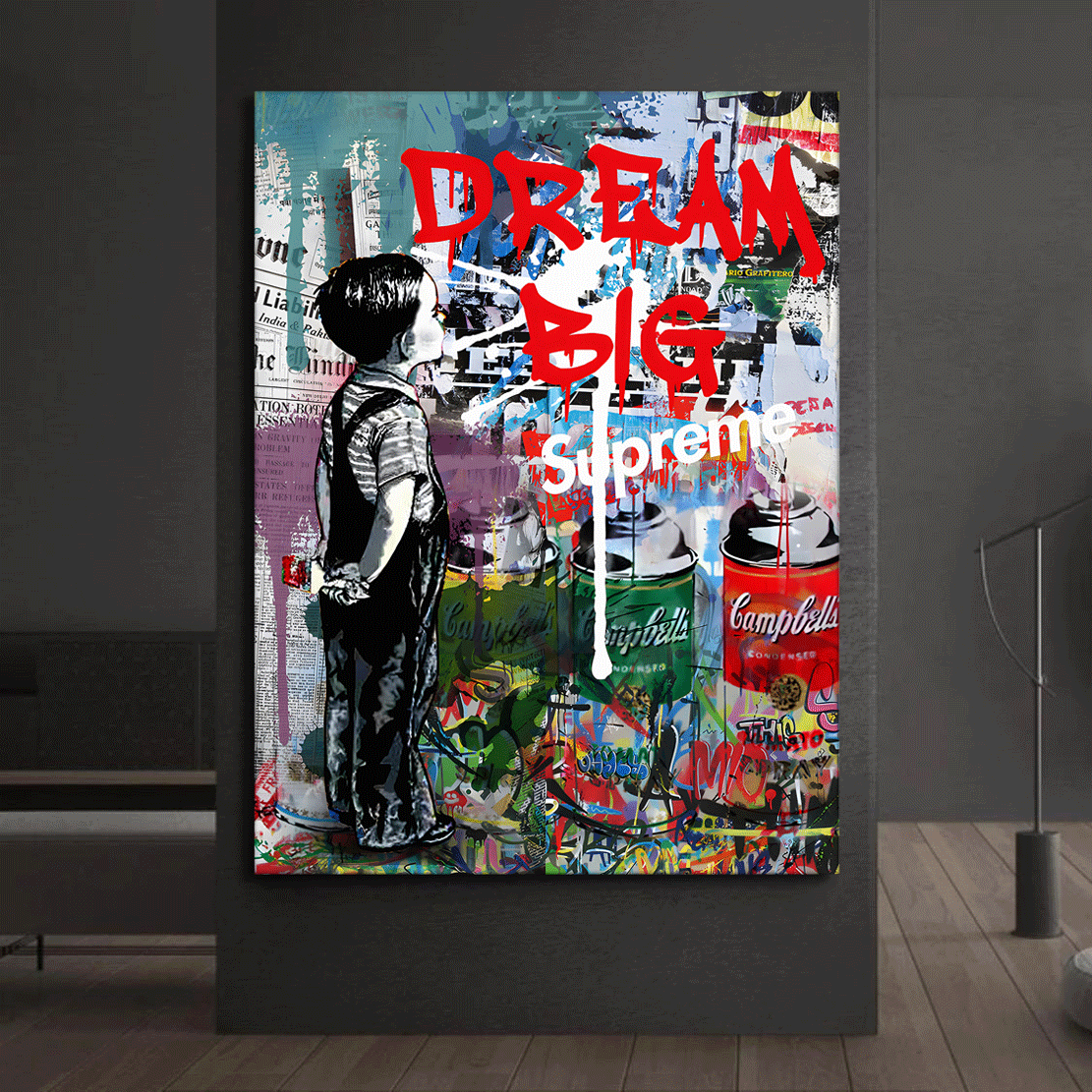 Wandbild Kunstwerk Dream Big Banksy ART, Pop Art