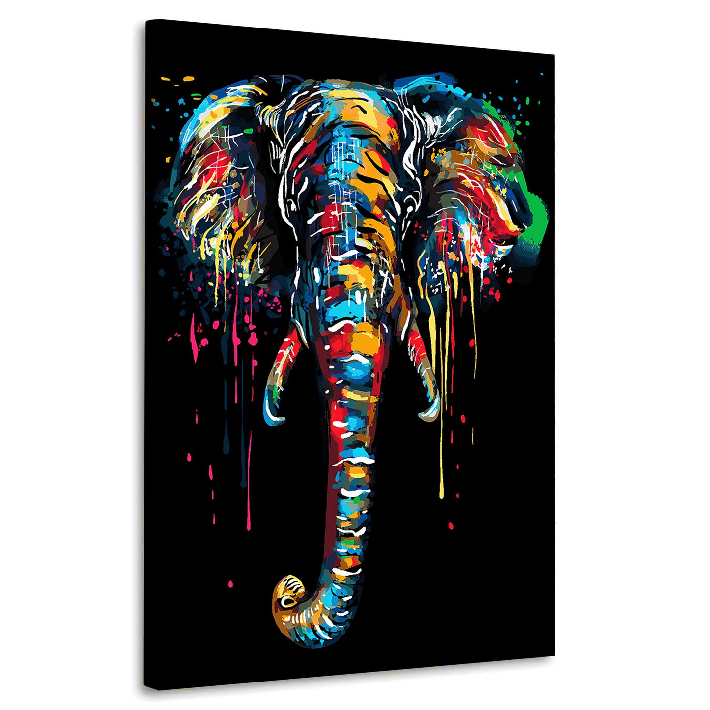 Wandbild Kunstwerk Elefant Colour Style Abstrakt, Pop Art