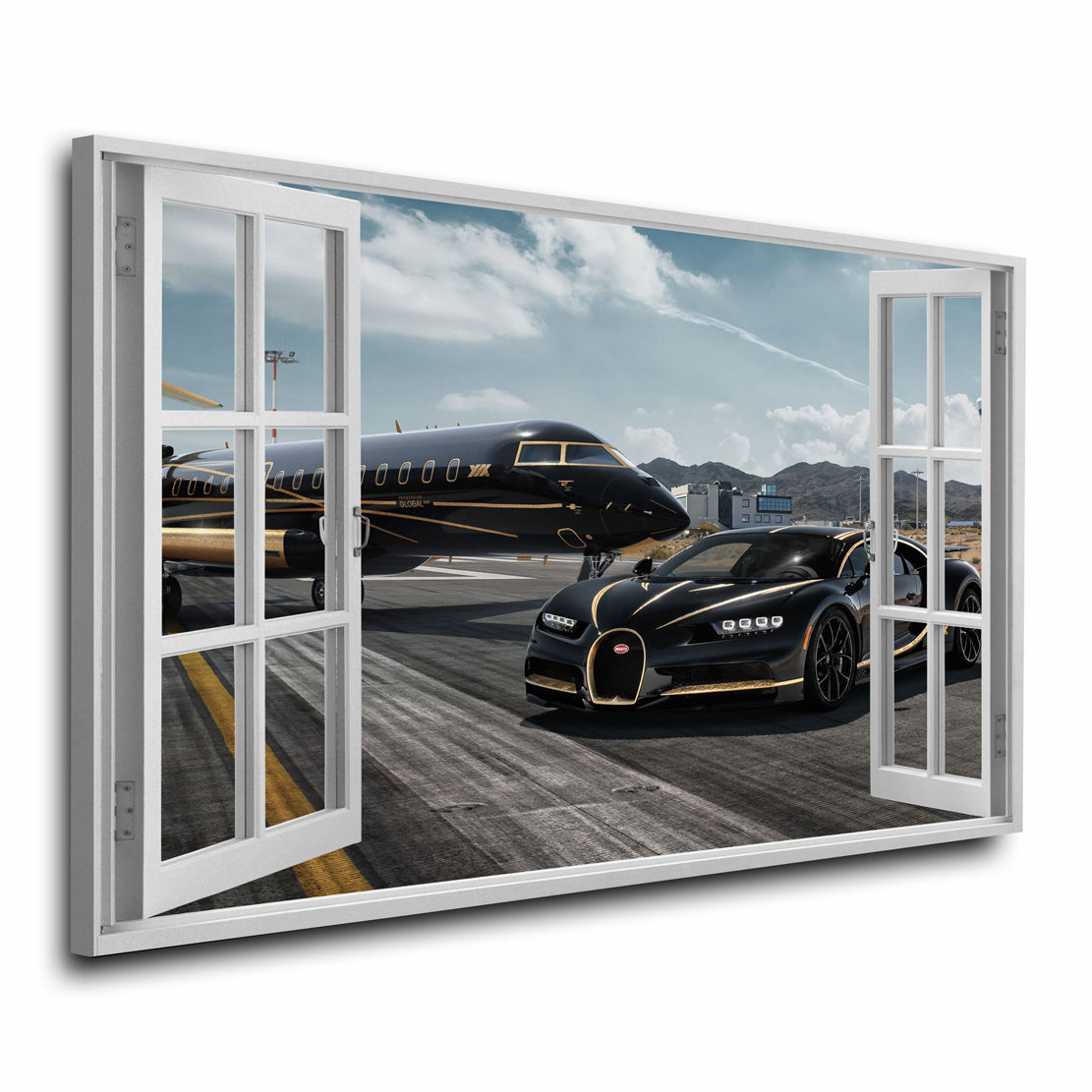 Wandbild Kunstwerk Fenster Bugatti Style Motivation