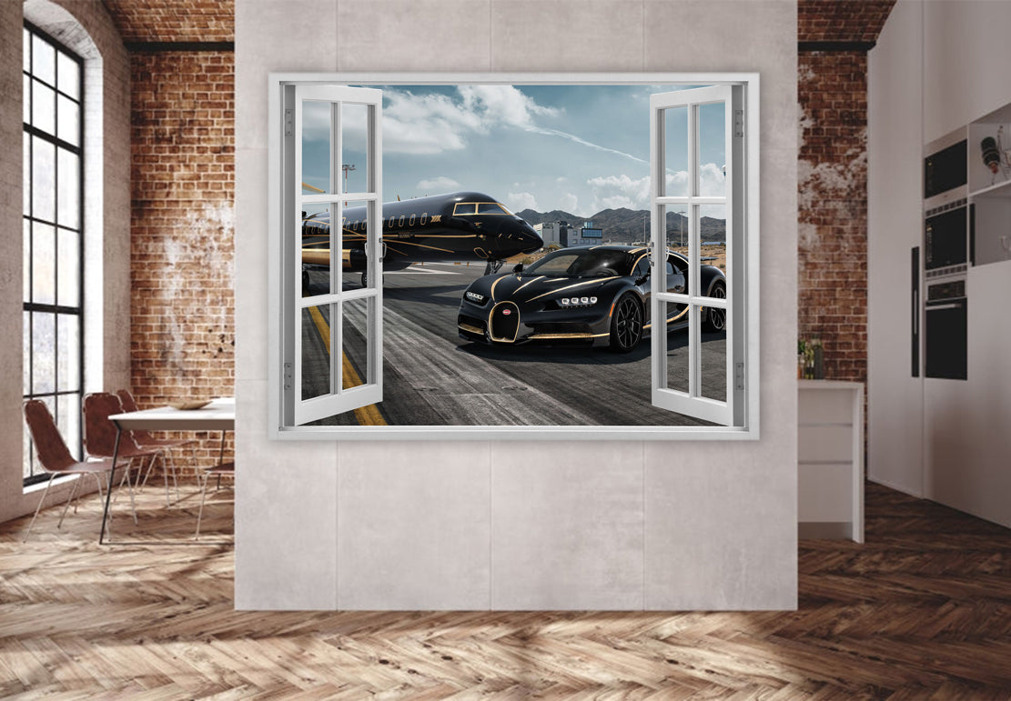 Wandbild Kunstwerk Fenster Bugatti Style Motivation