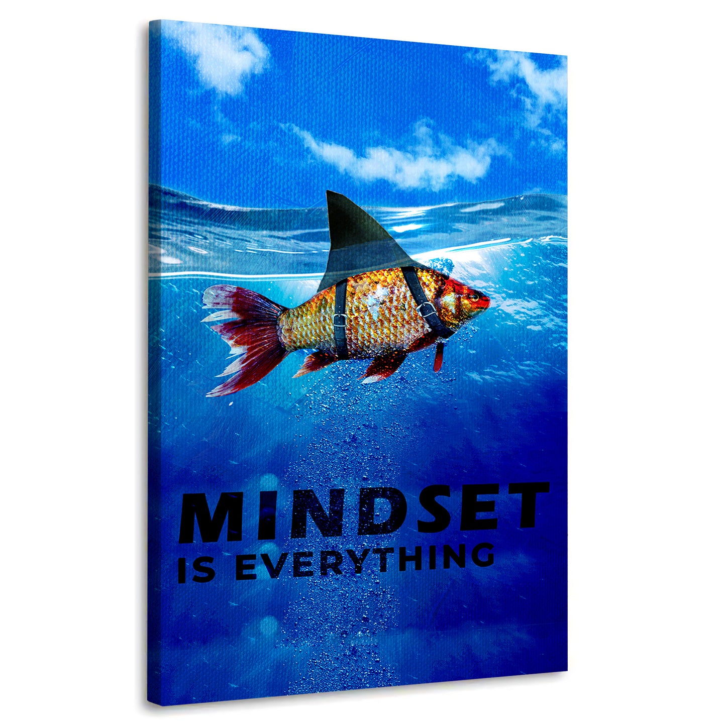 Wandbild Kunstwerk Fisch Mindset Is Everything Motivation