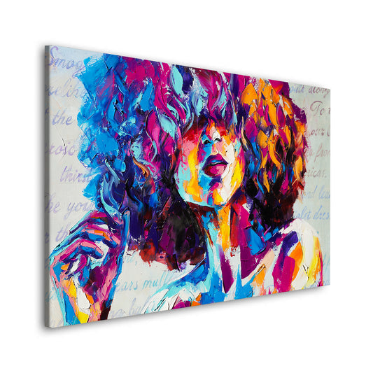 Wandbild Kunstwerk Frau Paint Style Pop Art