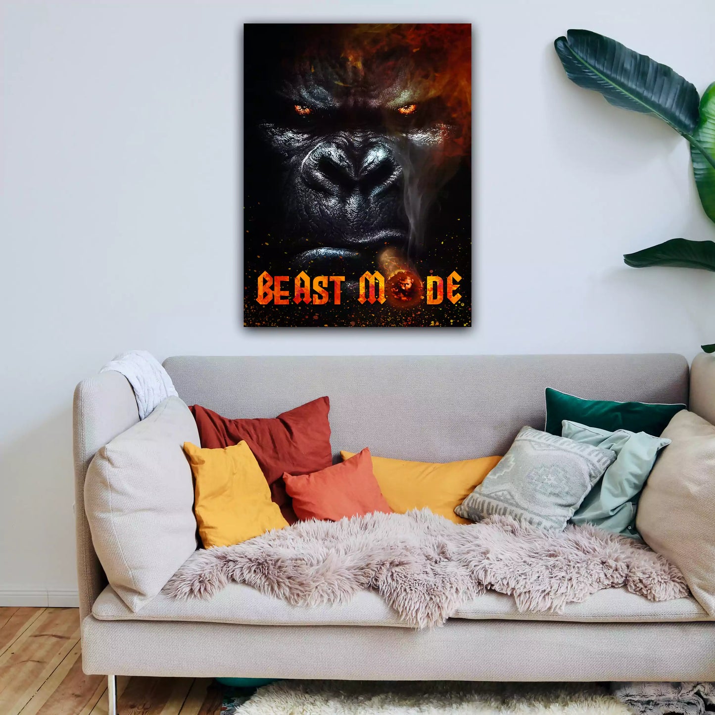 Wandbild Kunstwerk Gorilla Gangster Style Pop Art