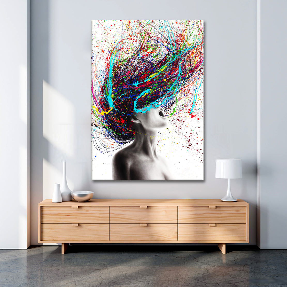 Wandbild Kunstwerk Hair Frau Abstract Pop Art