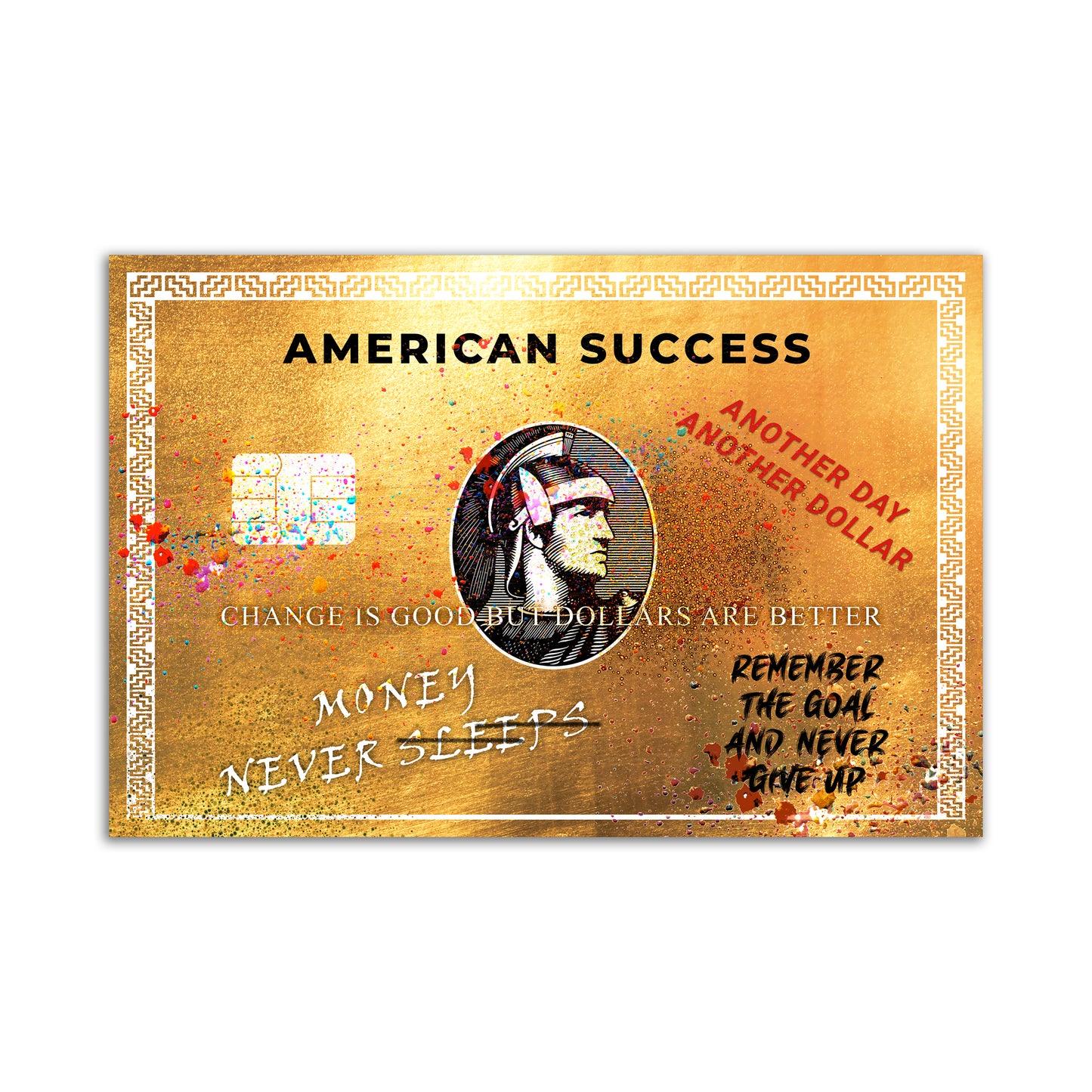 Wandbild Kunstwerk American Success Gold Style