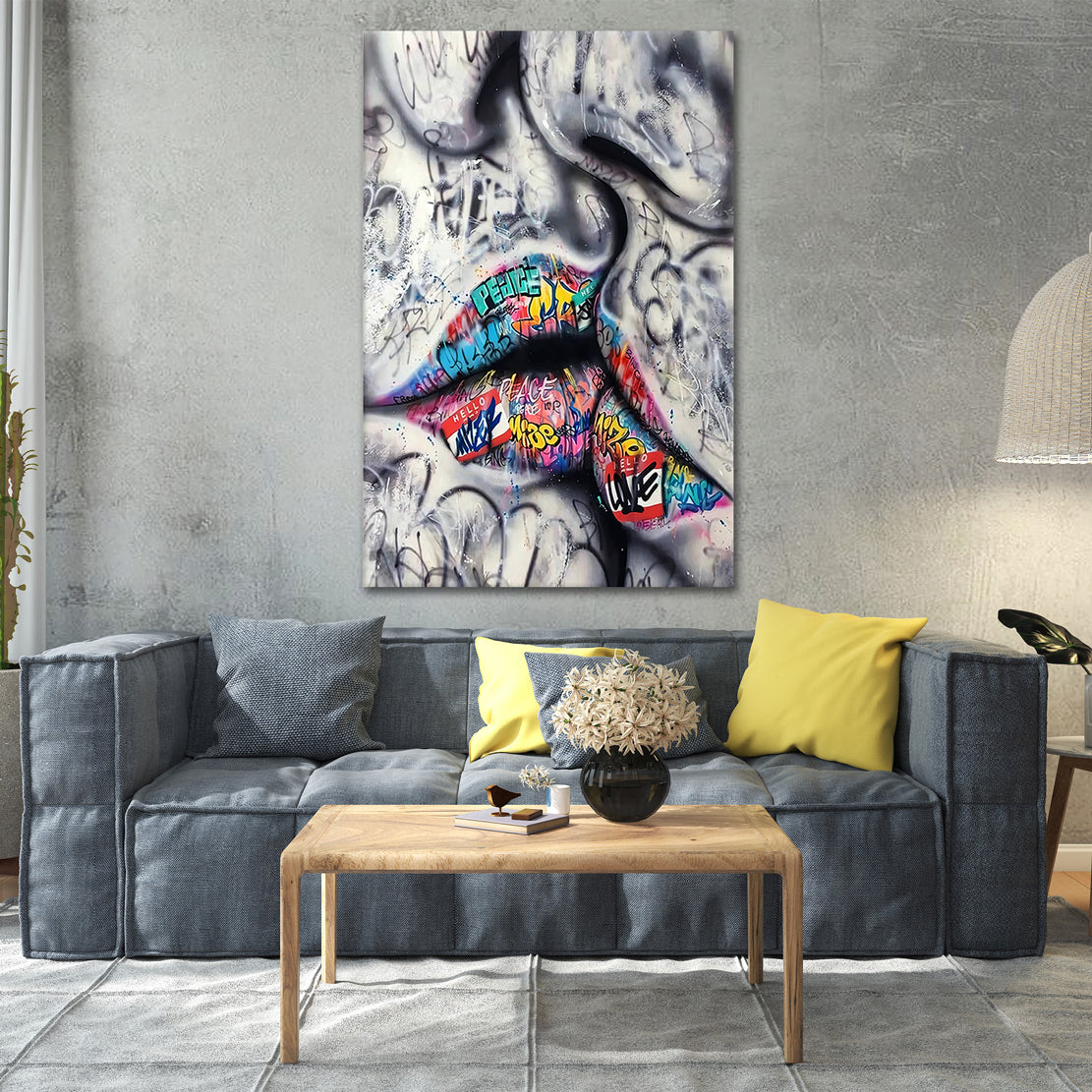 Wandbild Kunstwerk Lippen Pop Art