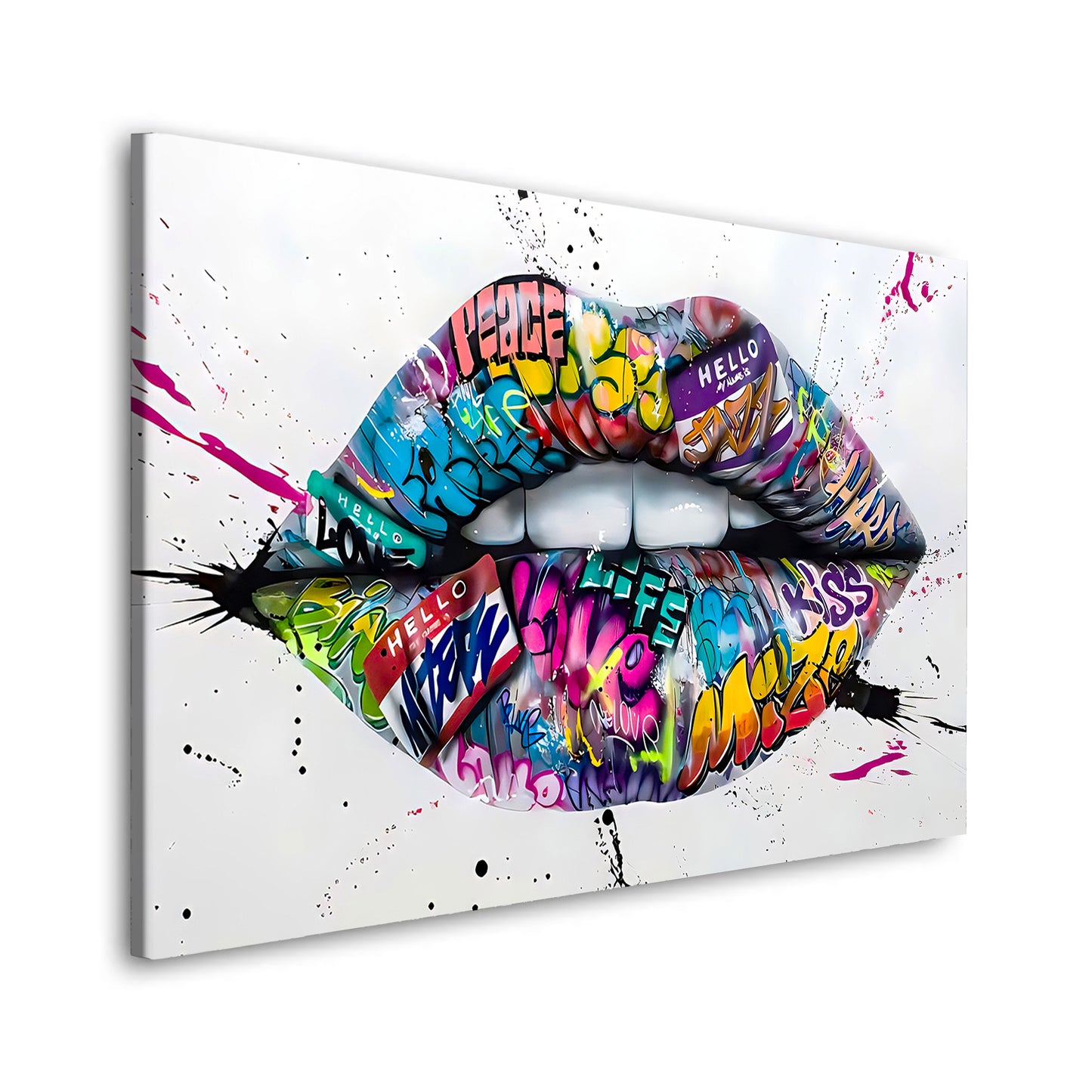 Wandbild Kunstwerk Lippen Street Art Lips, Pop Art