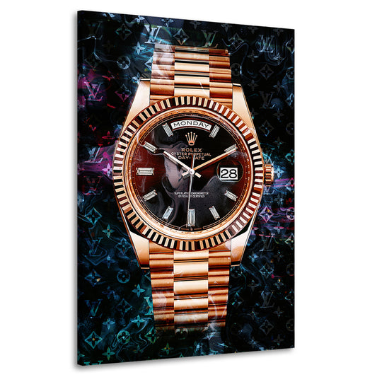 Wandbild Kunstwerk Luxus Armbanduhr Expensive Time