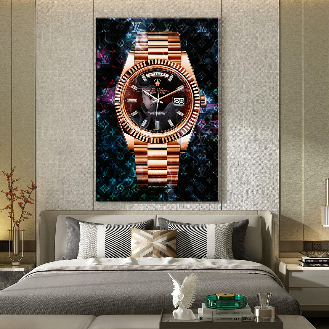 Wandbild Kunstwerk Luxus Armbanduhr Expensive Time