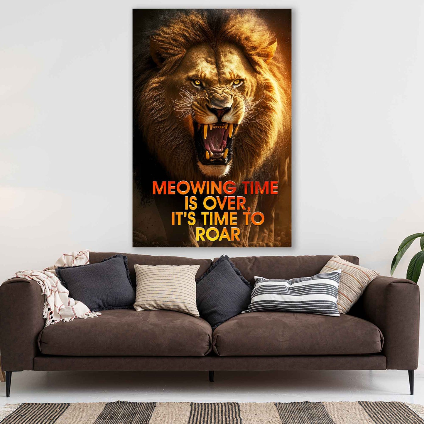 Wandbild Kunstwerk Motivation Löwe TIME TO ROAR