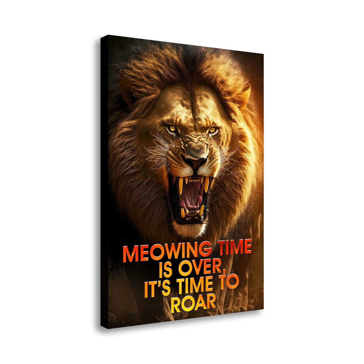 Wandbild Kunstwerk Motivation Löwe TIME TO ROAR