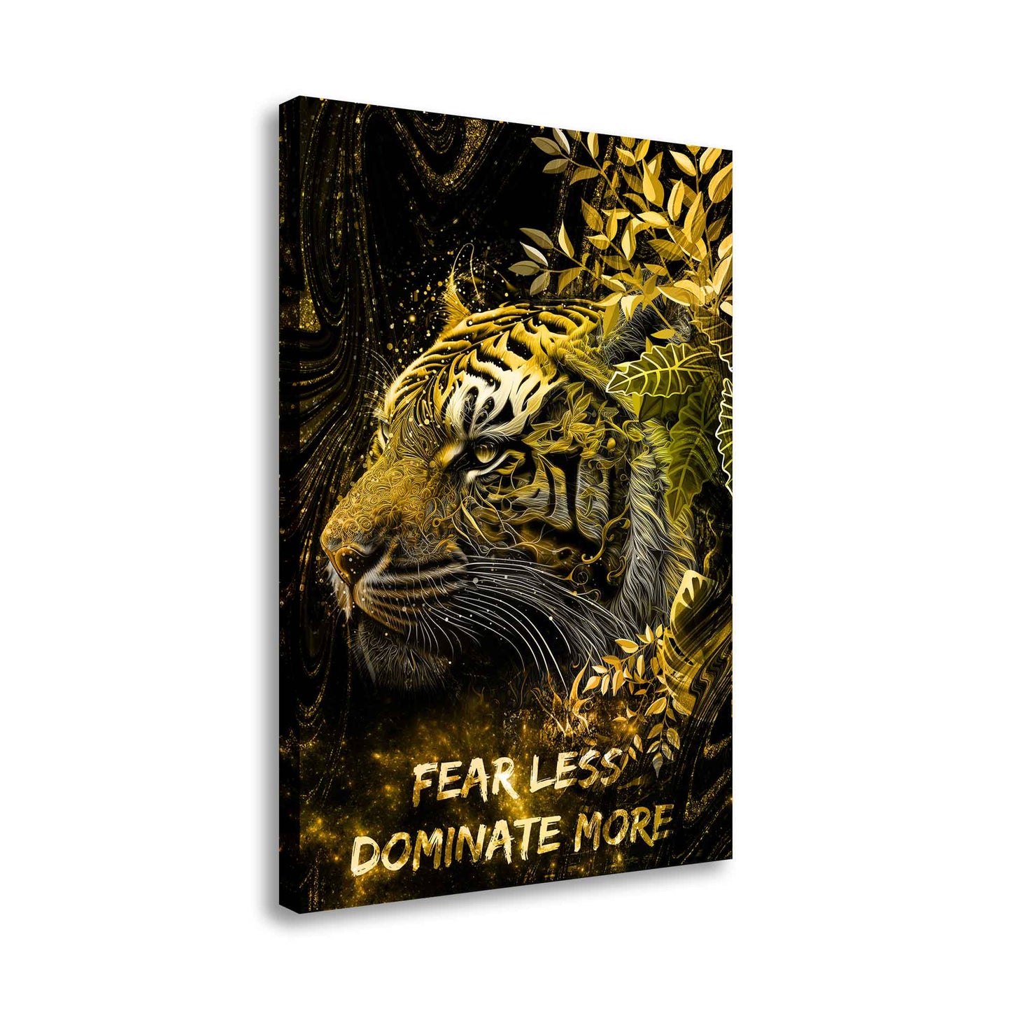 Wandbild Kunstwerk Motivation Tiger Fearless