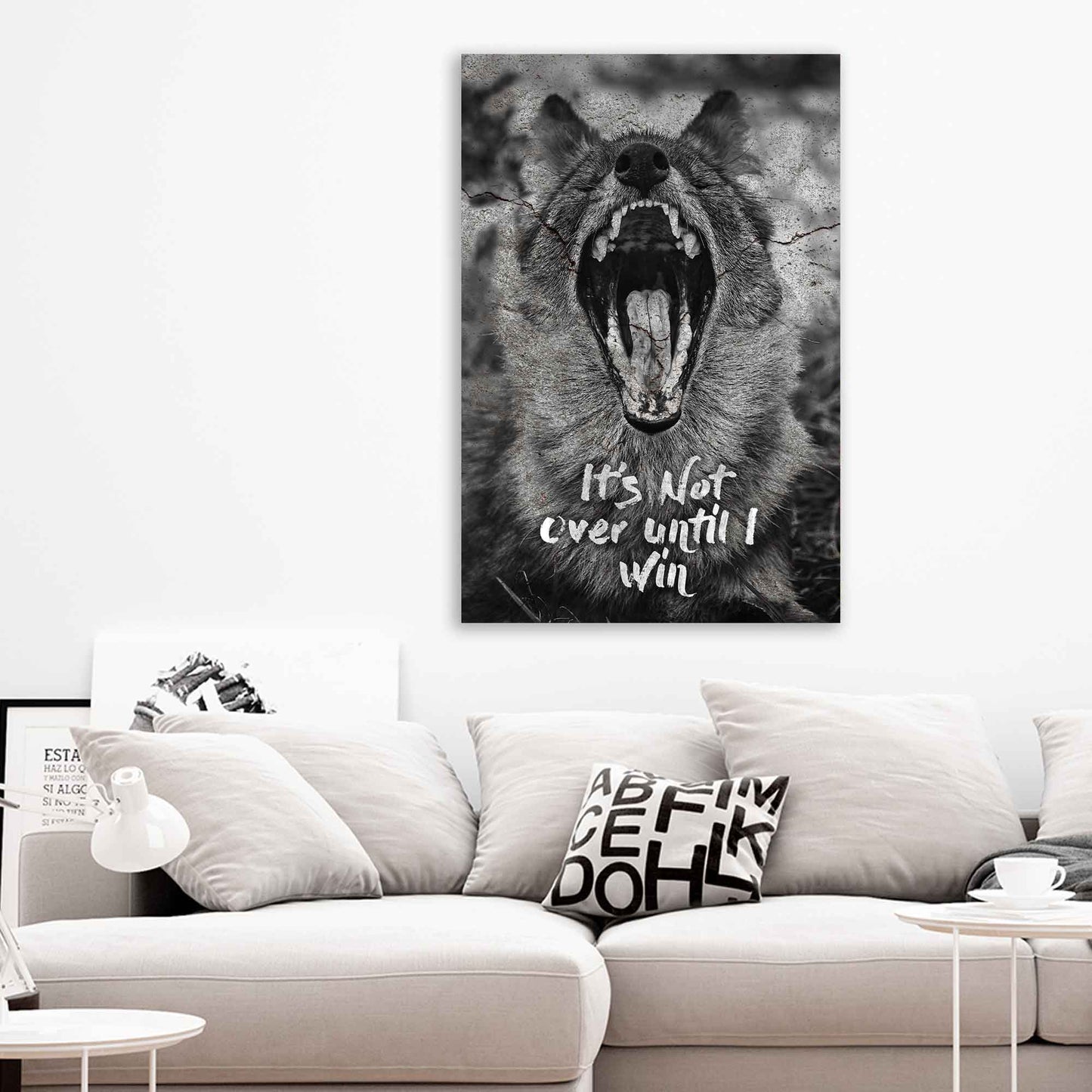 Wandbild Kunstwerk Motivation Wolf