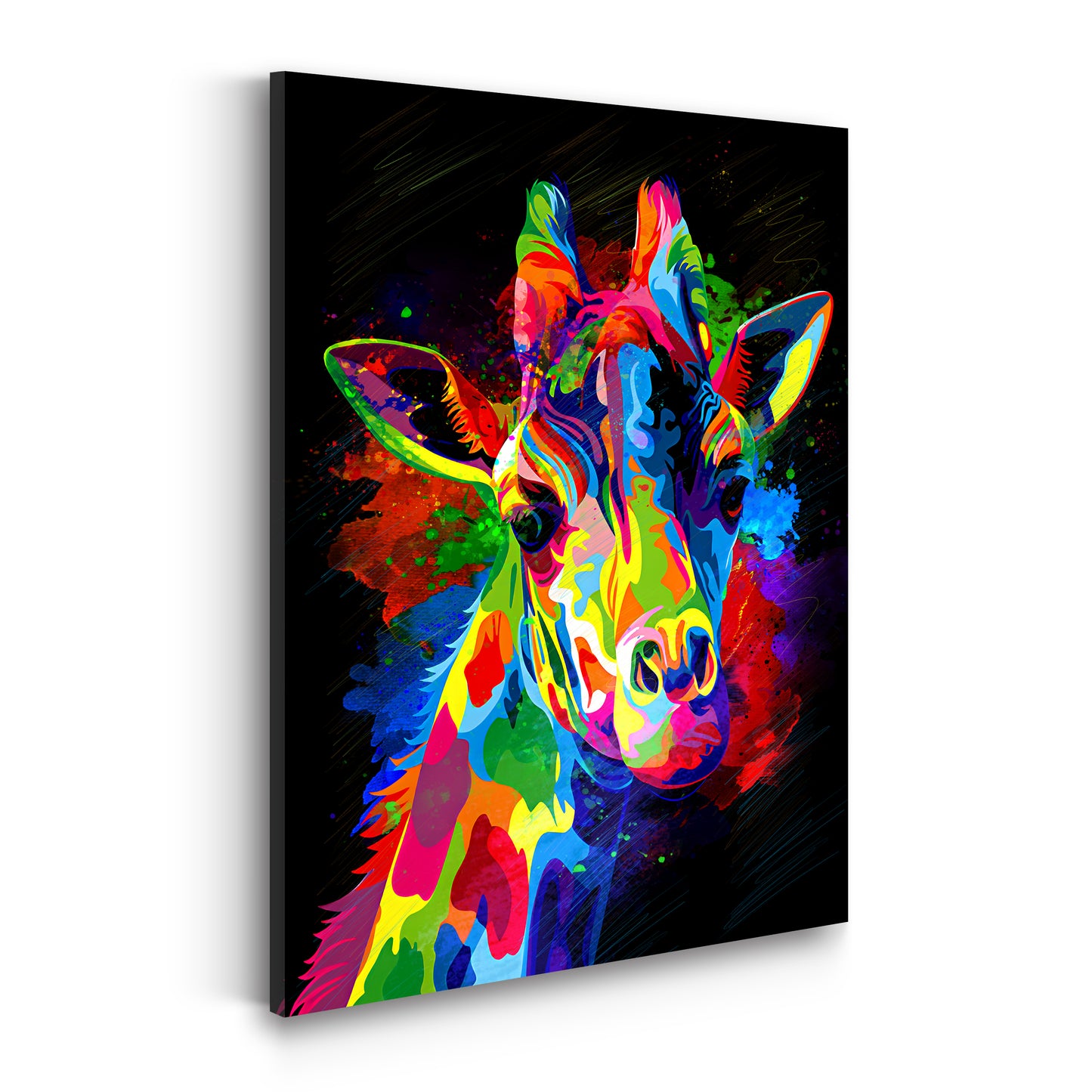 Wandbild Kunstwerk Pop Art Colour Giraffe