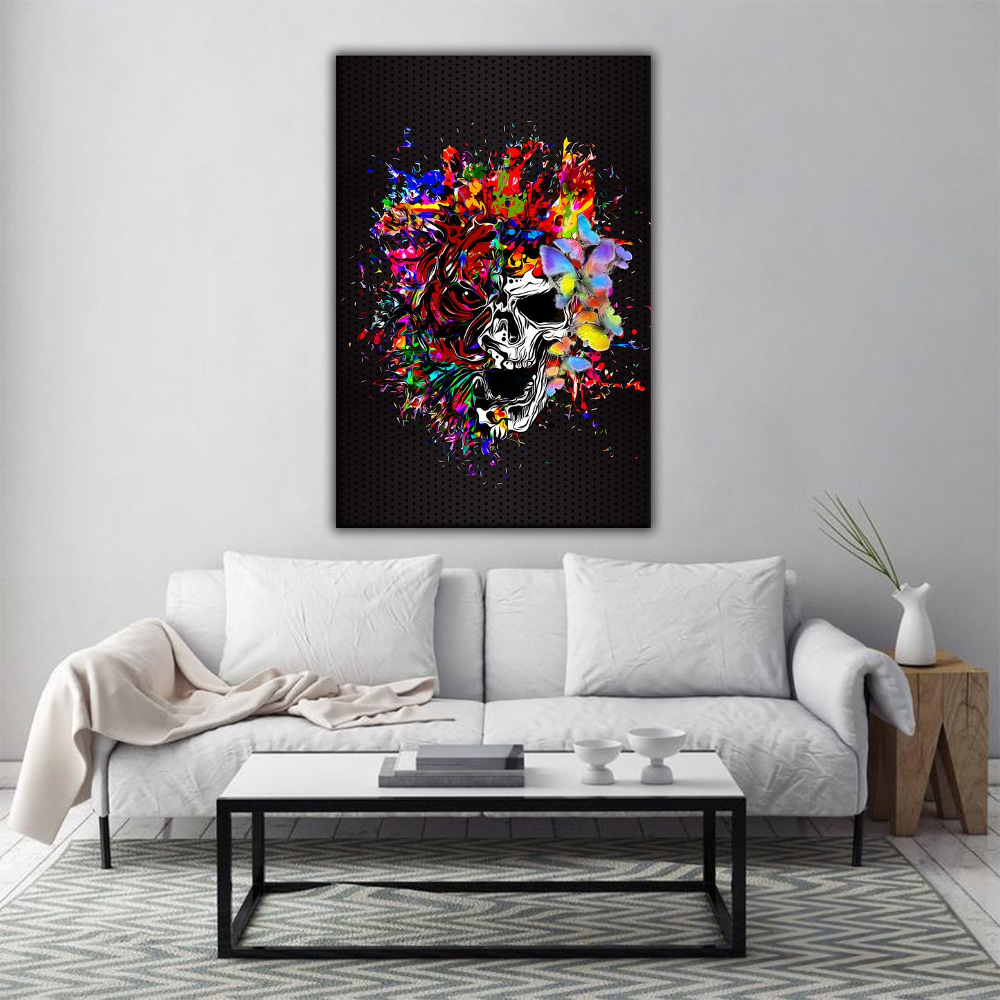 Wandbild Kunstwerk Skull Style Abstract