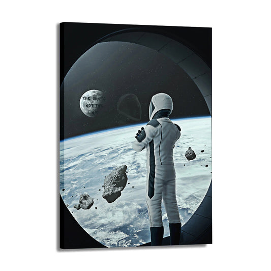 Wandbild Kunstwerk Spaceman The Sky Is Not The Limit, Weltraum Motivation